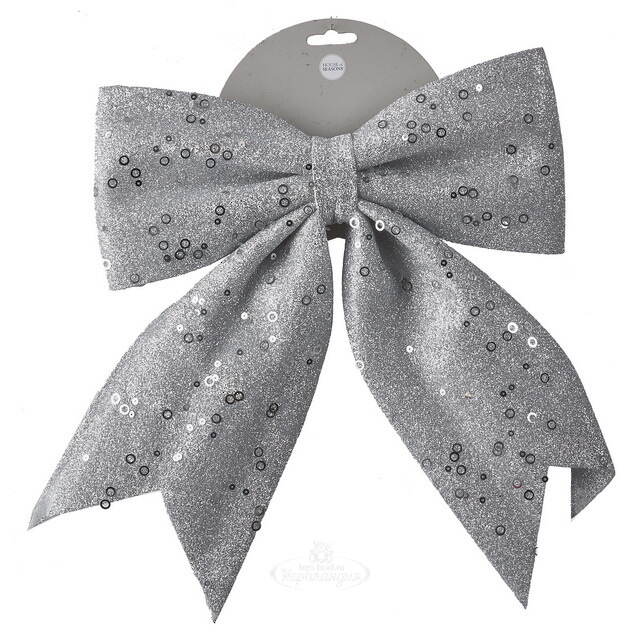 Декоративный бант Charette 33*28 см серебряный Edelman