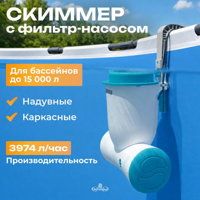 Скиммер с фильтром 58469 Bestway Skimatic (Бествей Скиматик) (3974 л/ч) голубой Bestway (Бествей)