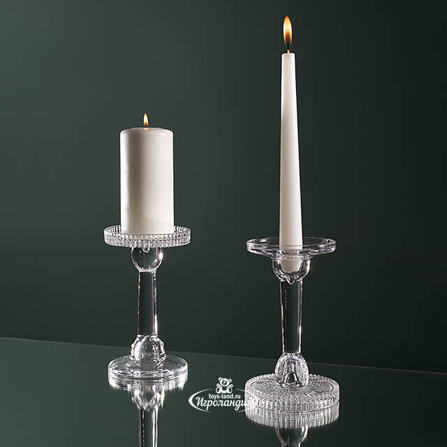 Стеклянный подсвечник Maggio 16 см, двусторонний EDG