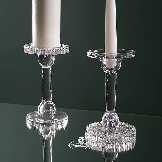 Стеклянный подсвечник Maggio 16 см, двусторонний EDG