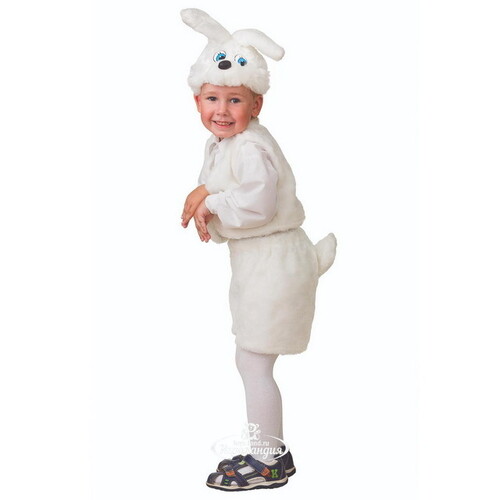 Карнавальный костюм Заяц белый, рост 110 см Батик