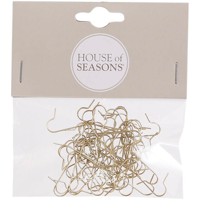 Крючки для елочных игрушек 3 см, 50 шт, золотые Edelman