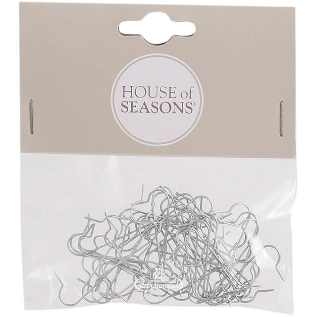 Крючки для елочных игрушек 3 см, 50 шт, серебряные Edelman