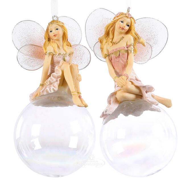 Ёлочная игрушка Фея Коко на волшебном шаре 14 см, подвеска Edelman