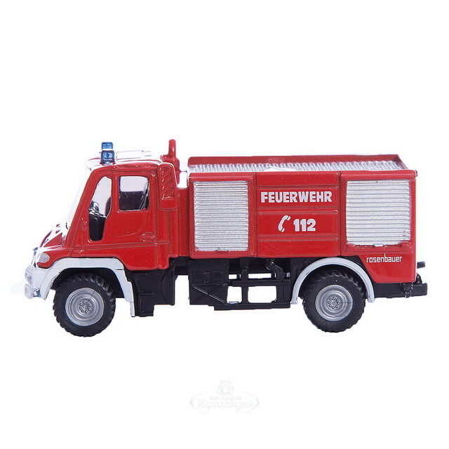 Пожарная машина Unimog со сцепным устройством 1:87, 8 см SIKU (Сику)