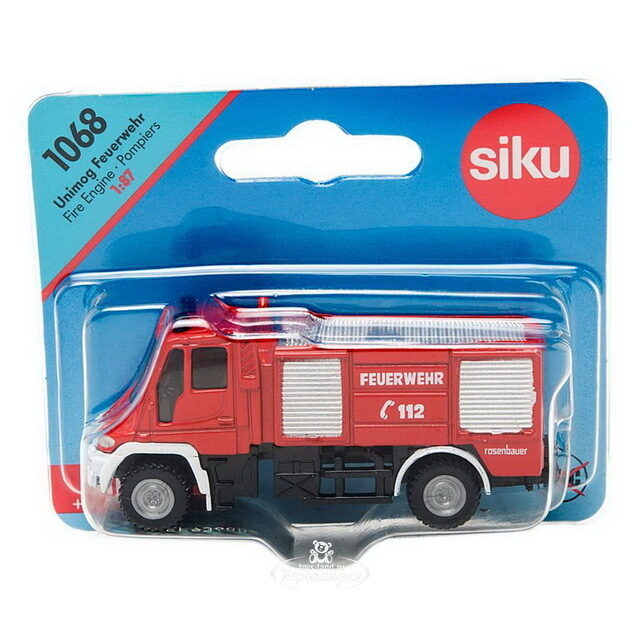 Пожарная машина Unimog со сцепным устройством 1:87, 8 см SIKU (Сику)