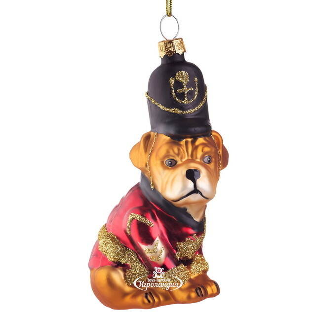 Елочная игрушка Бульдог - Королевский Гвардеец 12 см, стекло Edelman