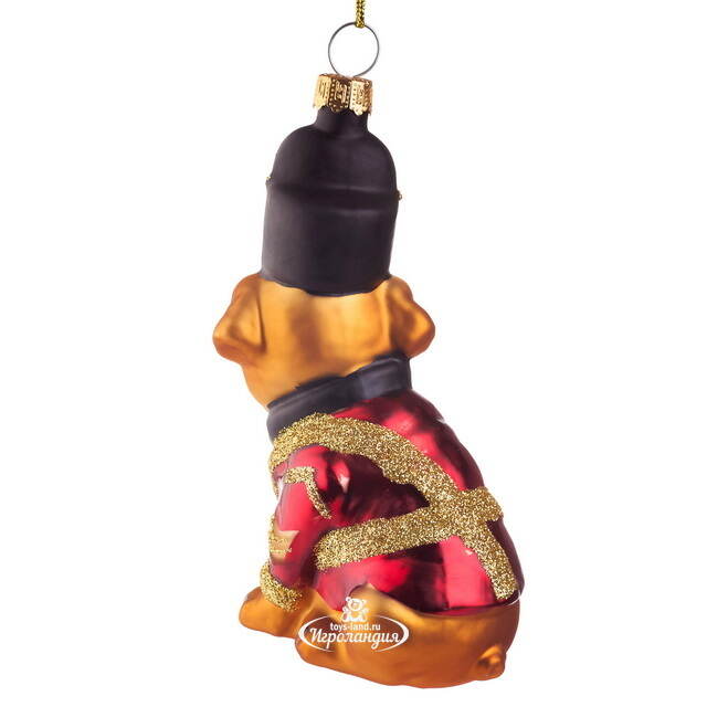 Елочная игрушка Бульдог - Королевский Гвардеец 12 см, стекло Edelman