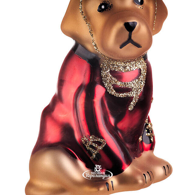 Елочная игрушка Лабрадор - Королевский Гвардеец 12 см, стекло Edelman