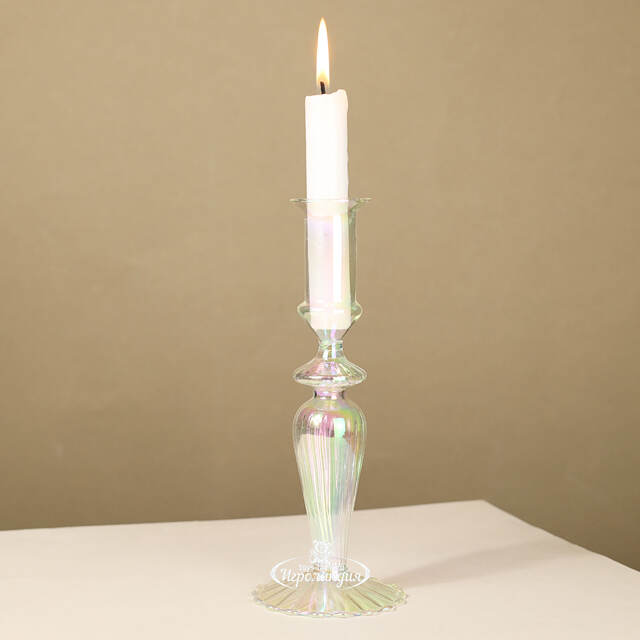 Стеклянный подсвечник RainbowLight 20 см EDG