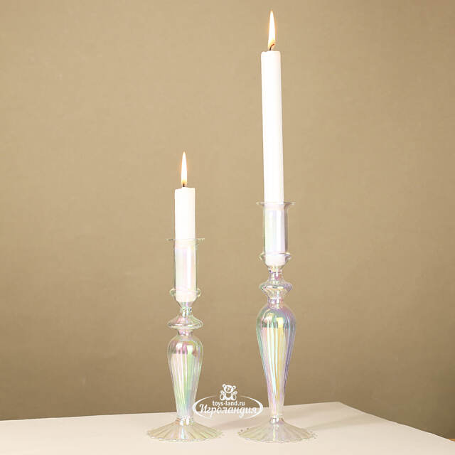 Стеклянный подсвечник RainbowLight 24 см EDG