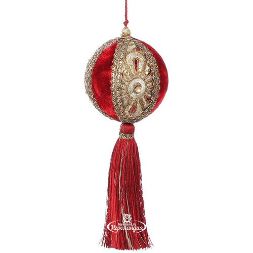 Елочный шар с кисточкой Пьяджи 20*8 см красный Noel Collection (Katherine’s Style)