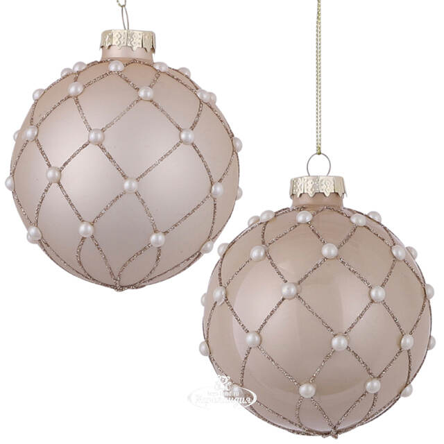 Набор стеклянных шаров Жемчужный Contre Danse 8 см, 12 шт Edelman