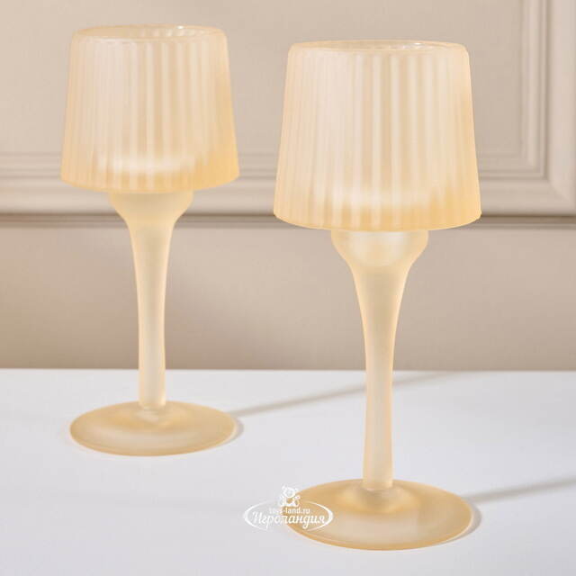 Стеклянный подсвечник-бокал Фосколо Амбра 19 см EDG (ЭДГ)