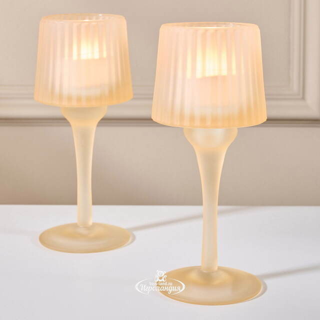 Стеклянный подсвечник-бокал Фосколо Амбра 19 см EDG (ЭДГ)