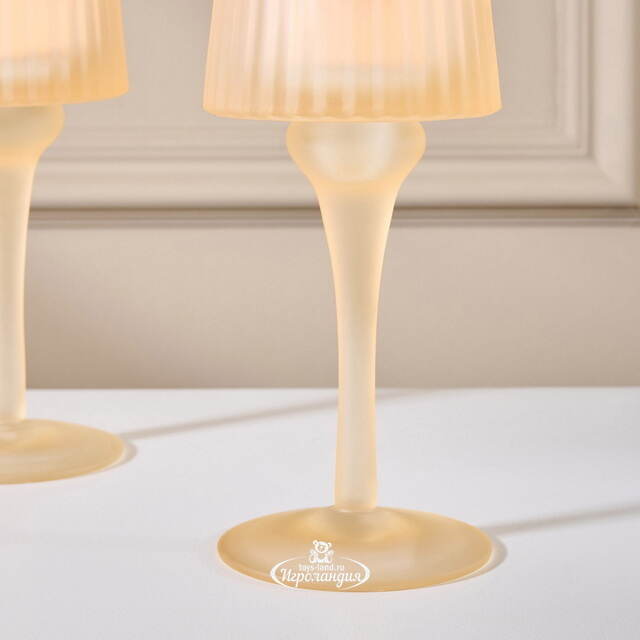 Стеклянный подсвечник-бокал Фосколо Амбра 19 см EDG (ЭДГ)