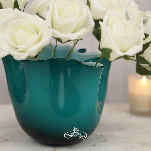 Декоративная ваза Алеберта 14 см бирюзовая EDG