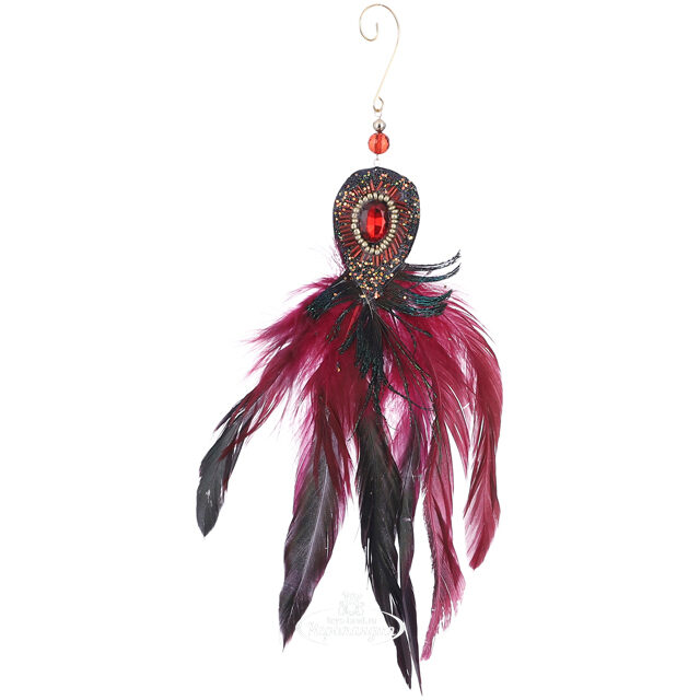 Елочное украшение из перьев Фон Тиз: Camellia 20 см, подвеска Noel Collection (Katherine’s Style) (Ноэль Коллекшн Кэтрин Стайл)