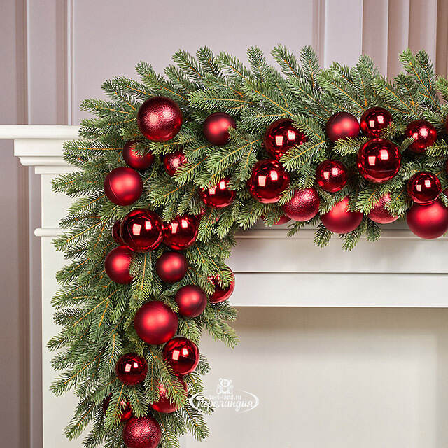 Гирлянда из елочных шаров Гранатовая Нить 180*17 см, пластик Winter Deco