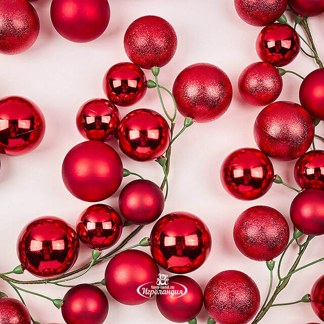 Гирлянда из елочных шаров Гранатовая Нить 180*17 см, пластик Winter Deco