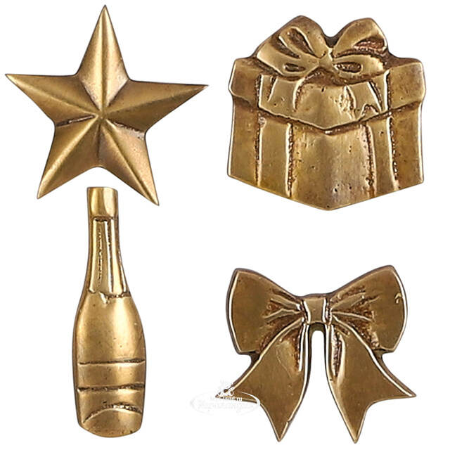 Набор украшений для свечей Golden Holiday 13 см, 4 шт Edelman