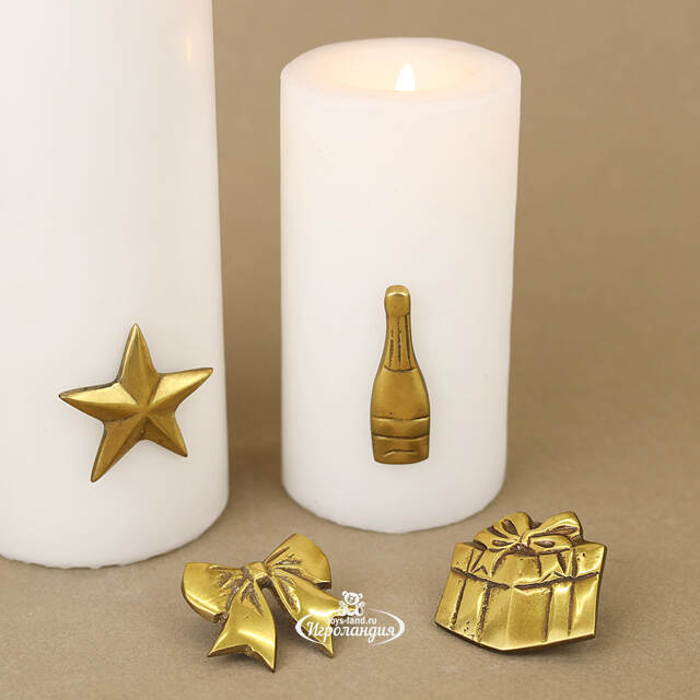 Набор украшений для свечей Golden Holiday 13 см, 4 шт Edelman
