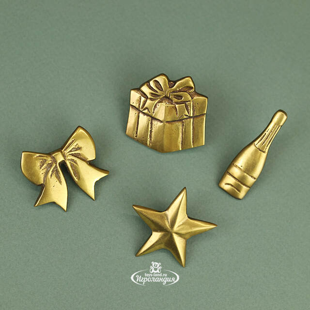 Набор украшений для свечей Golden Holiday 13 см, 4 шт Edelman