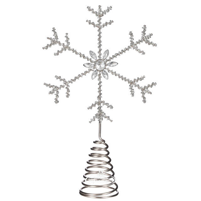 Елочная верхушка Снежинка Гатарро 28 см серебряная Edelman