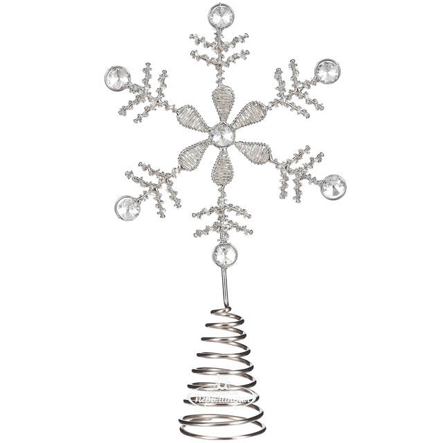 Елочная верхушка Снежинка Нимарро 28 см серебряная Edelman