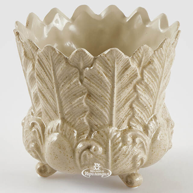 Декоративная ваза-кашпо Pianta Felice 13 см белая EDG