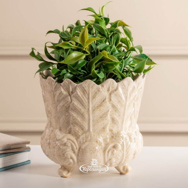 Декоративная ваза-кашпо Пианта Феличе 13 см белая EDG (ЭДГ)