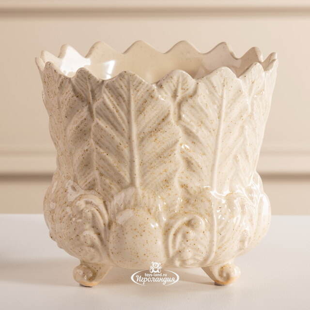 Декоративная ваза-кашпо Пианта Феличе 13 см белая EDG (ЭДГ)