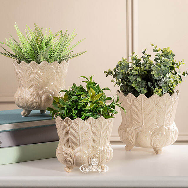 Декоративная ваза-кашпо Пианта Феличе 13 см белая EDG (ЭДГ)