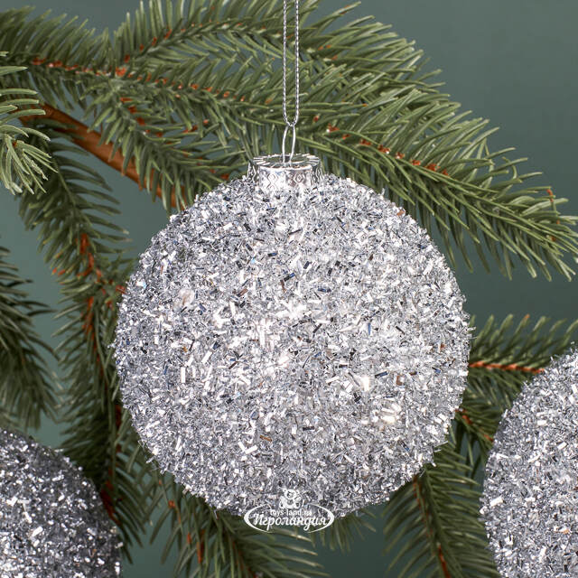 Набор елочных шаров Fluffy Shine: Серебряный 8 см, 24 шт Edelman
