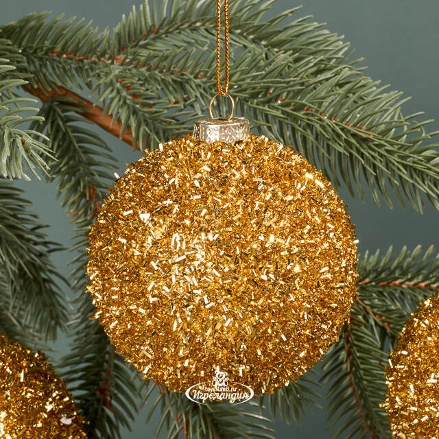 Набор елочных шаров Fluffy Shine: Золотой 8 см, 24 шт Edelman