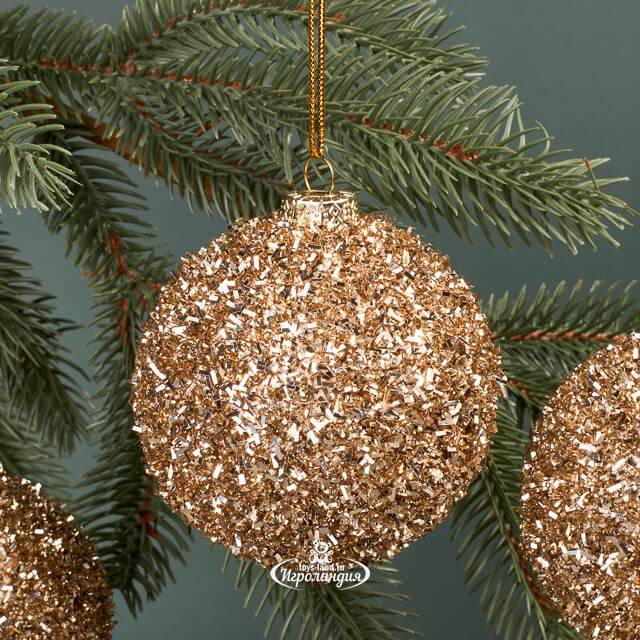 Набор елочных шаров Fluffy Shine: Шампань 8 см, 24 шт Edelman