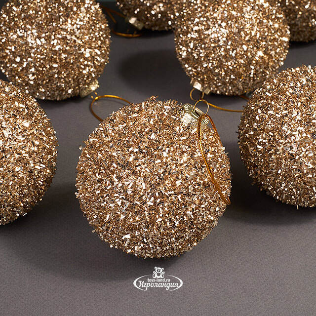 Набор елочных шаров Fluffy Shine: Шампань 8 см, 24 шт Edelman