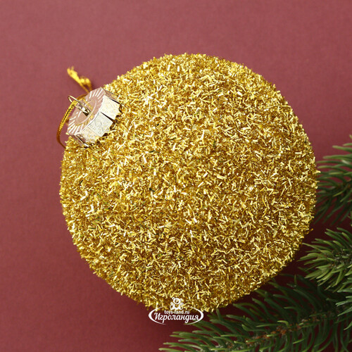 Набор елочных шаров Fluffy Shine: Золотой 8 см, 24 шт Edelman