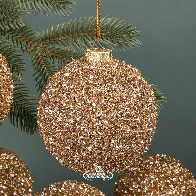 Набор елочных шаров Fluffy Shine: Шампань 10 см, 24 шт Edelman