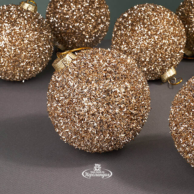 Набор елочных шаров Fluffy Shine: Шампань 10 см, 24 шт Edelman