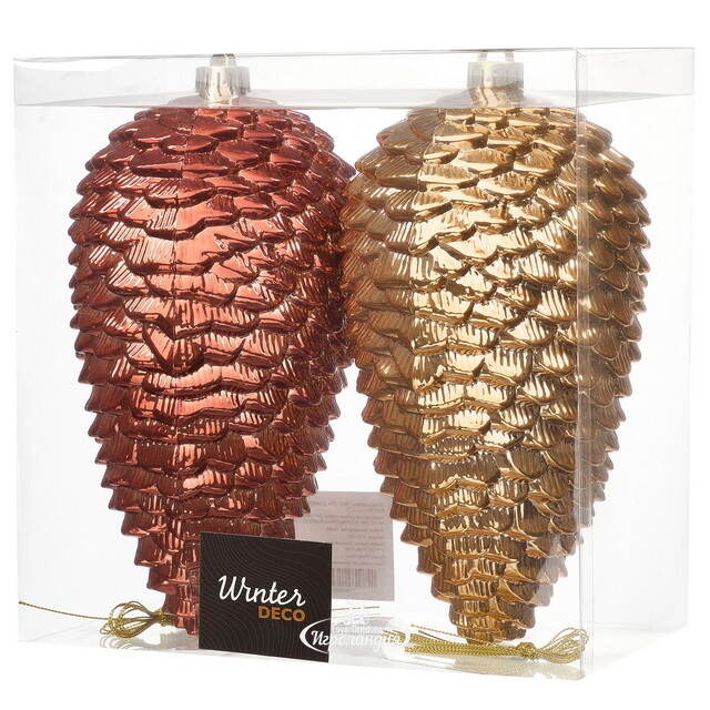 Елочная игрушка Шишка - Baston Royale 24*14 см, 2 шт, пластик Winter Deco