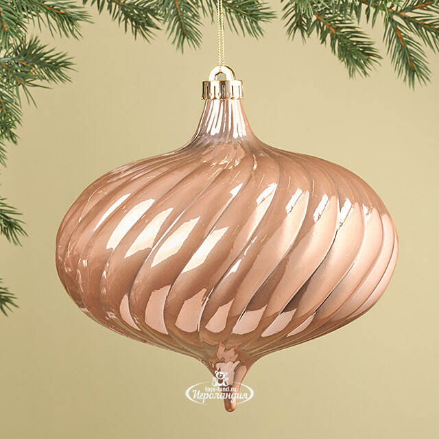 Елочная игрушка Луковка Petrice 19*17 см розовое золото, пластик Winter Deco