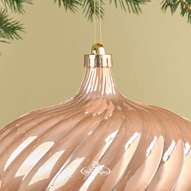 Елочная игрушка Луковка Petrice 19*17 см розовое золото, пластик Winter Deco