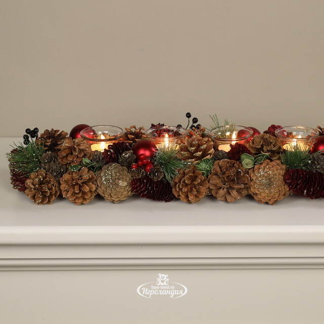 Подсвечник из шишек Рождественский Лес 54 см Edelman