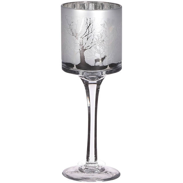 Декоративный подсвечник Адальюр 20 см серебряный Edelman