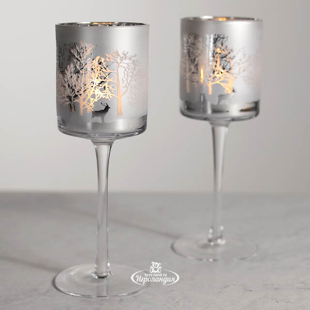 Декоративный подсвечник Адальюр 20 см серебряный Edelman