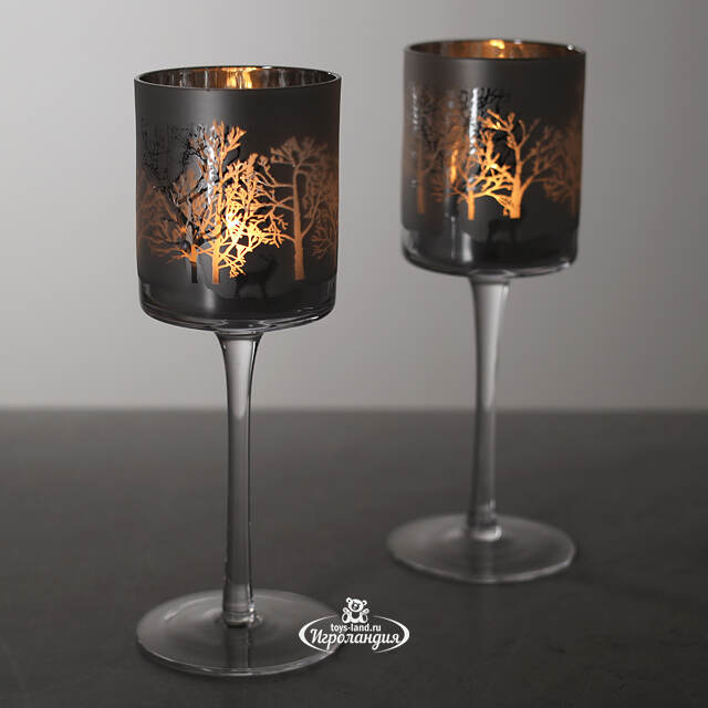 Декоративный подсвечник Адальюр 20 см серебряный Edelman