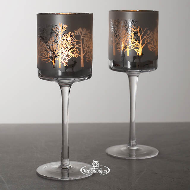 Декоративный подсвечник Адальюр 20 см серебряный Edelman