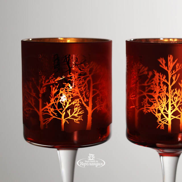 Декоративный подсвечник Адальюр 20 см красный Edelman