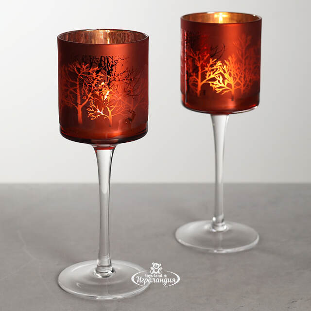 Декоративный подсвечник Адальюр 20 см красный Edelman